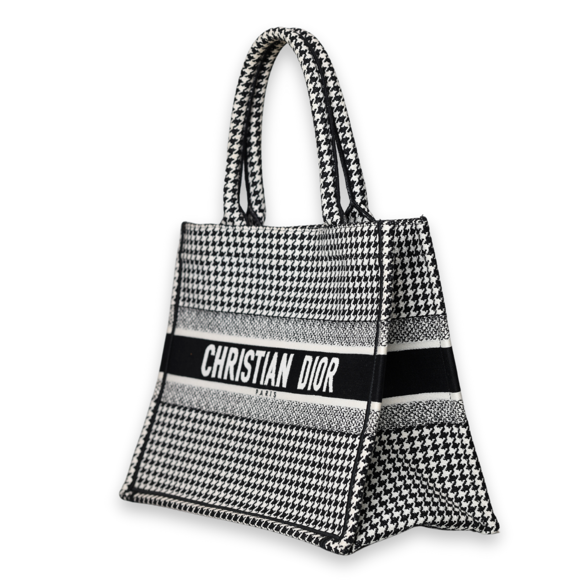 Dior - Medium Book Tote Black/White Jacquard (Pre-Owned)