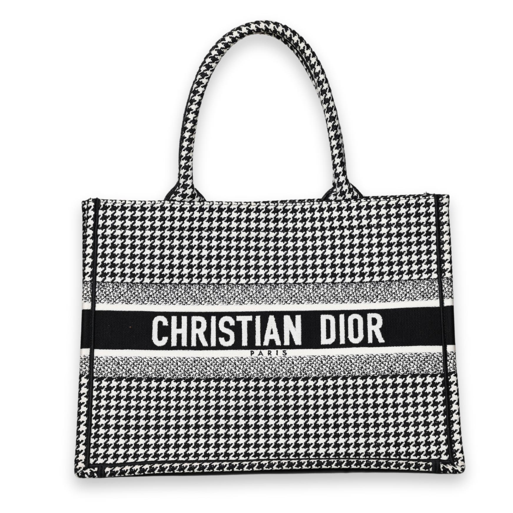 Dior - Medium Book Tote Black/White Jacquard (Pre-Owned)