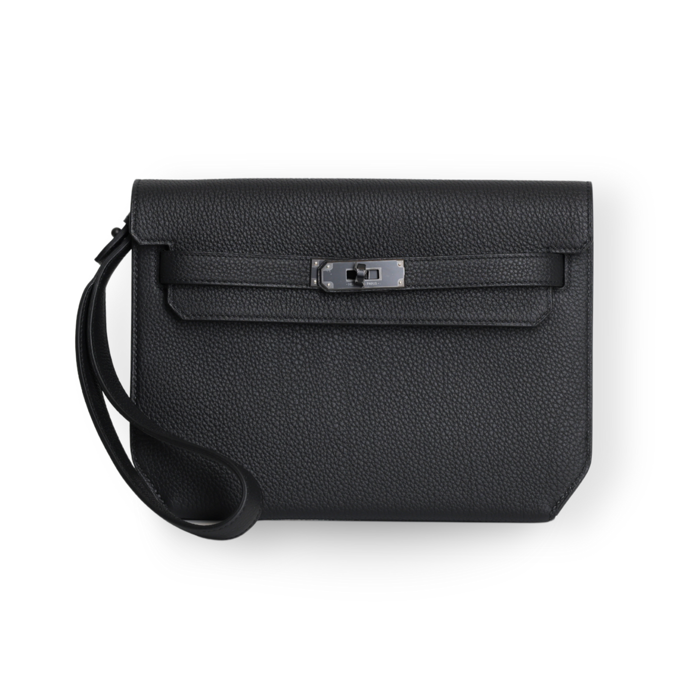 Hermes - Monochrome Kelly Clutch in Black Togo Leather (Brand New)