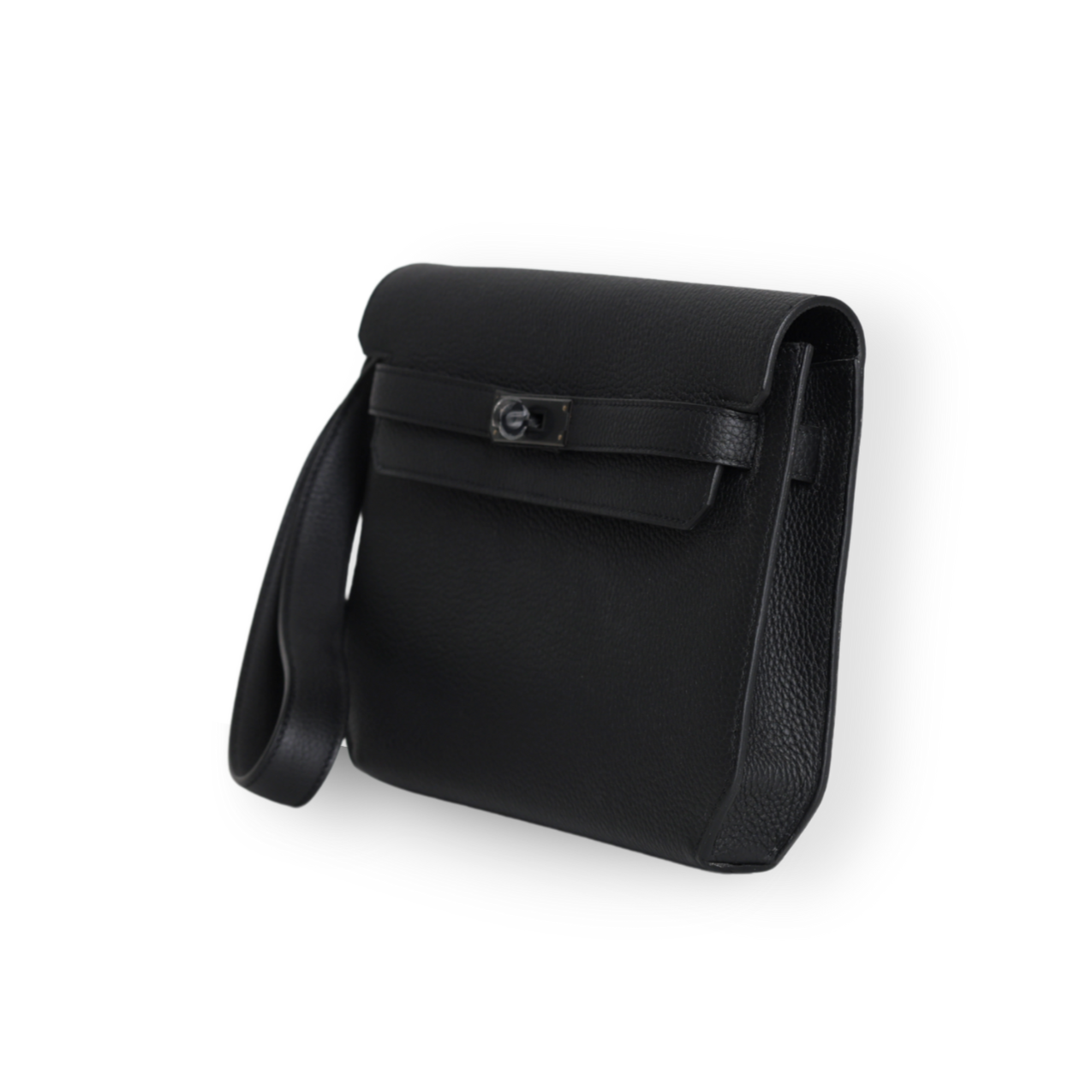 Hermes - Monochrome Kelly Clutch in Black Togo Leather (Brand New)