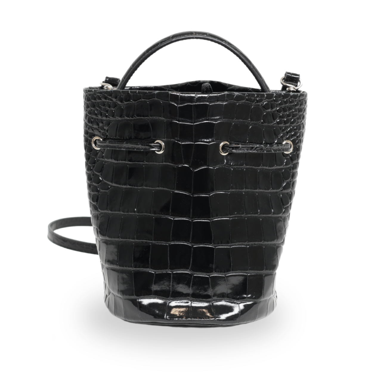 Balenciaga - Calfskin Logo Crocodile Embossed XS Everyday Bucket Bag (Pre-Owned)