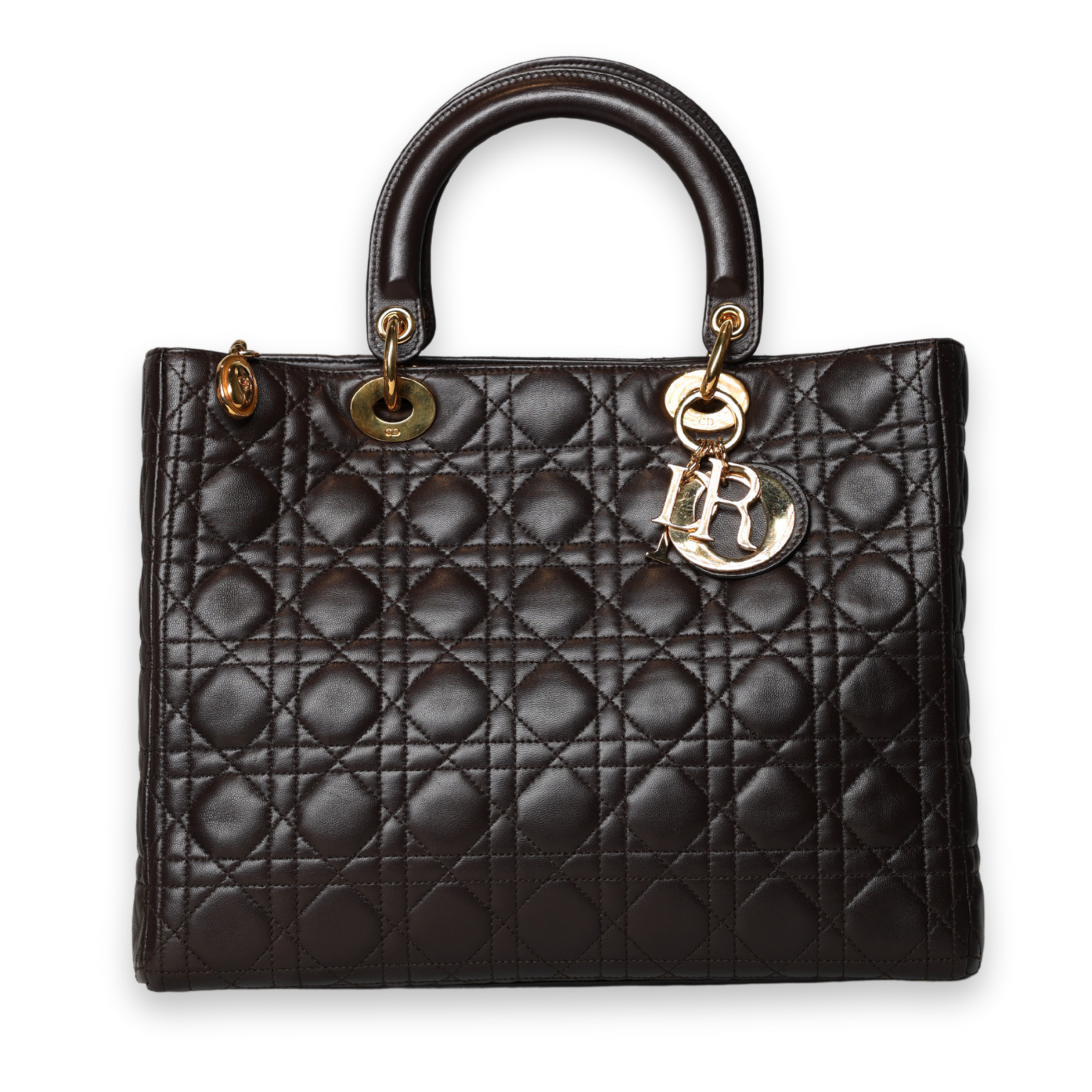 Dior - Lady Dior Dark Brown Lambskin (Pre-Owned)