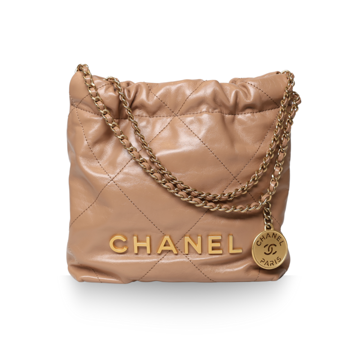 Chanel - 22 Mini Bag Beige Quilted Lambskin (Pre-Owned)