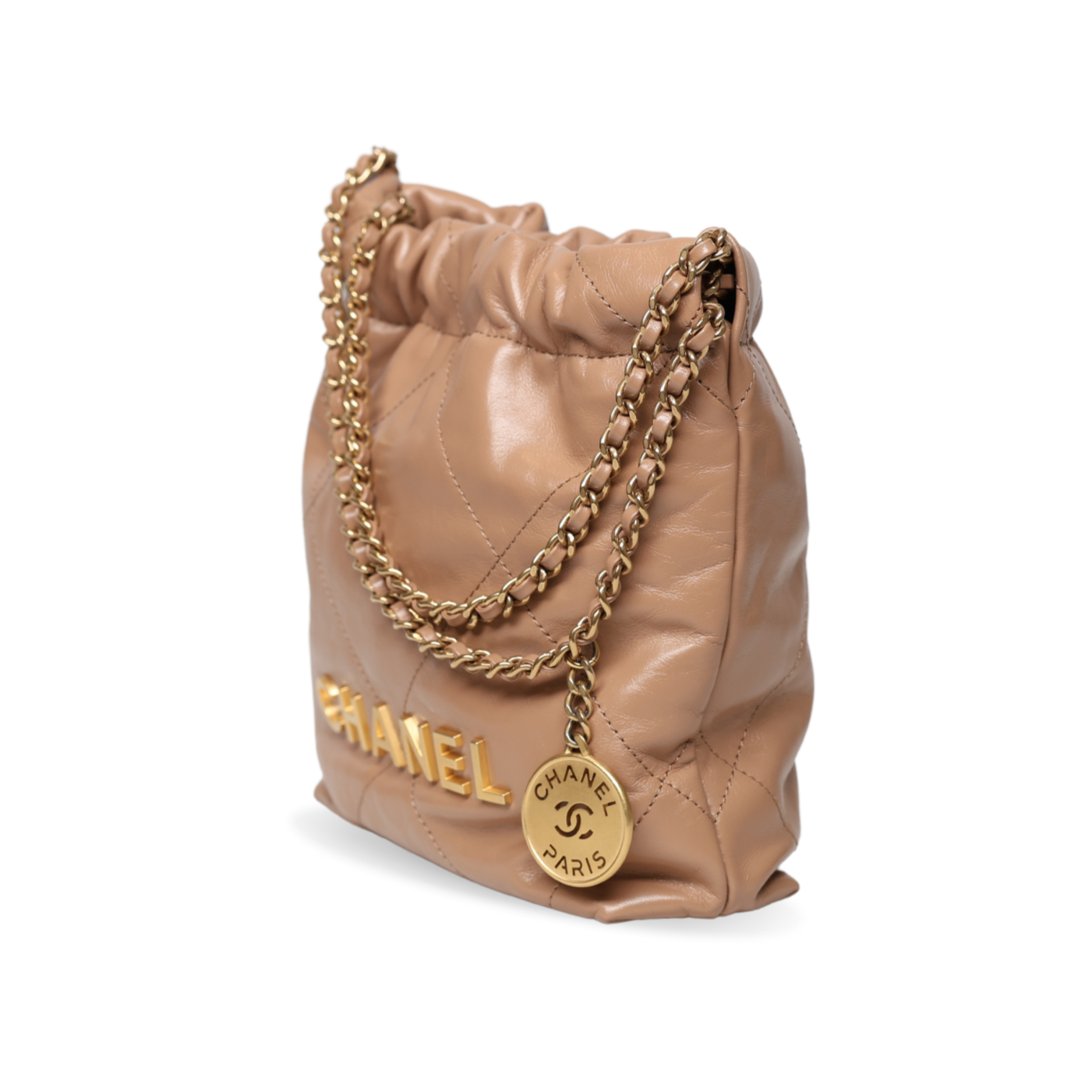 Chanel - 22 Mini Bag Beige Quilted Lambskin (Pre-Owned)