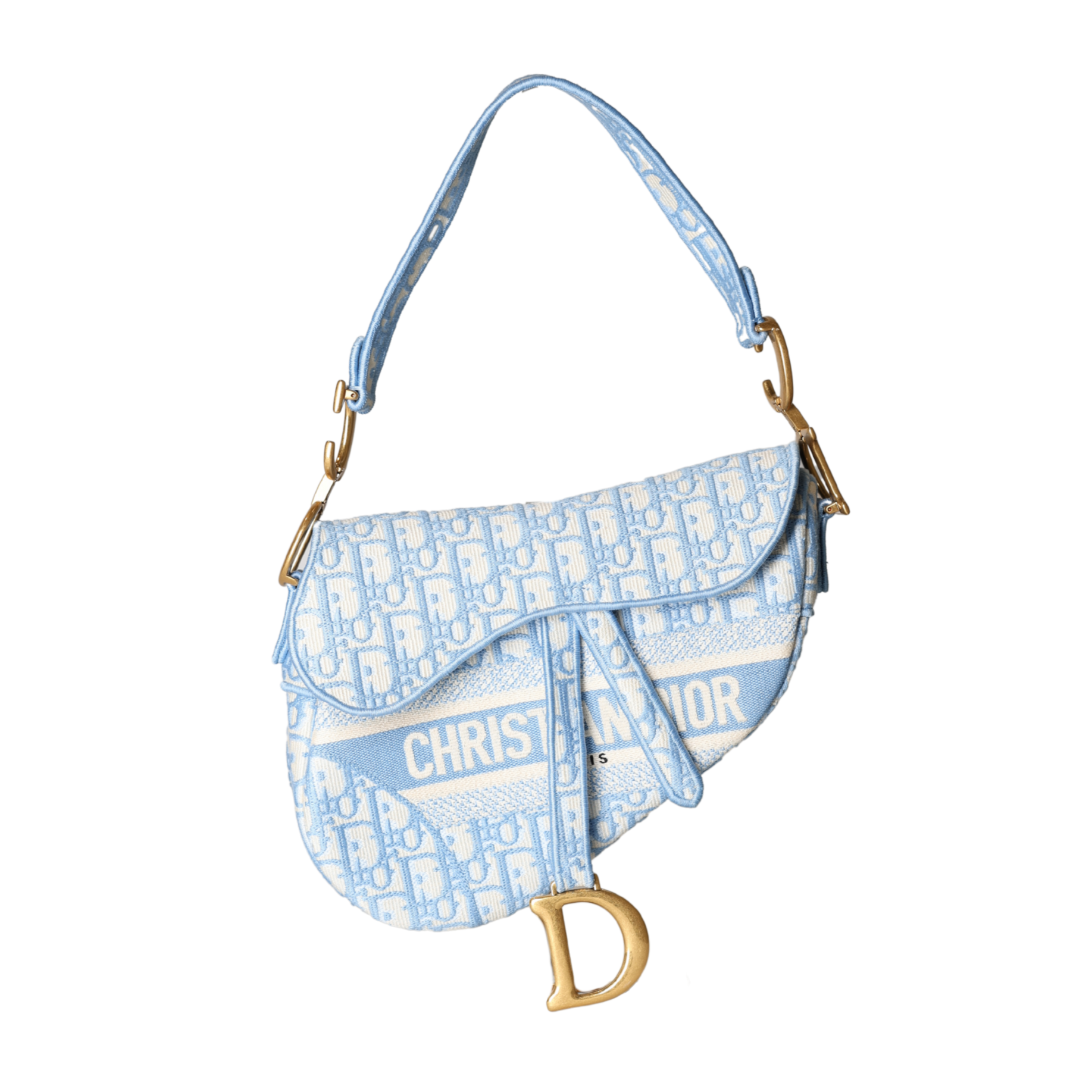 Dior - Saddle Bag Blue Oblique Jacquard (Pre-Owned)