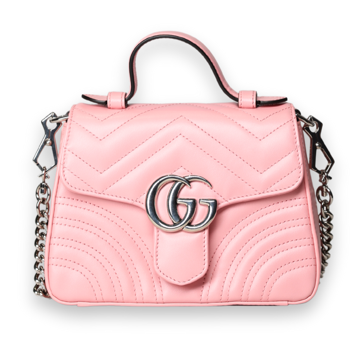 Gucci - Marmont Mini Pink Top Handle Bag (Pre-Owned)