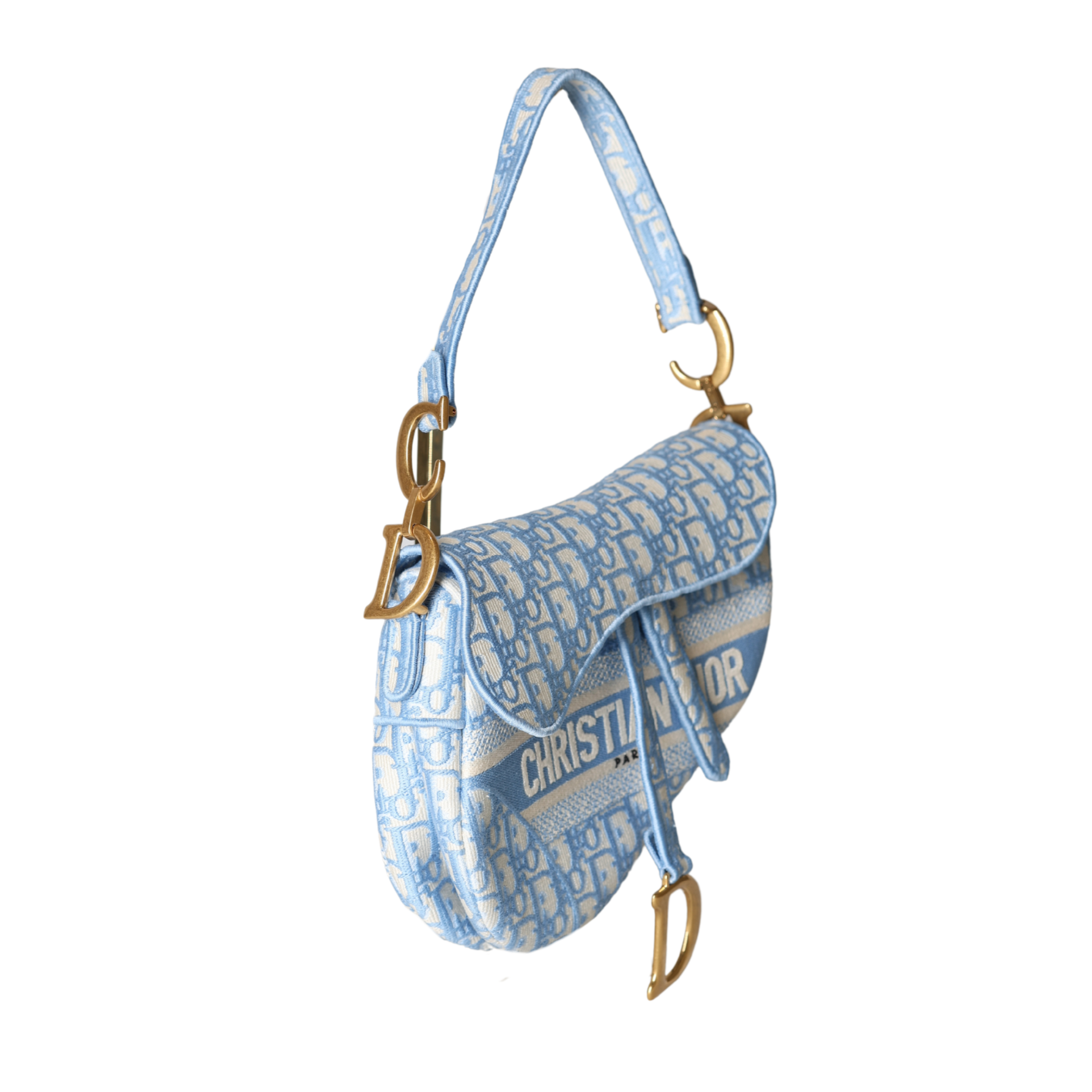Dior - Saddle Bag Blue Oblique Jacquard (Pre-Owned)