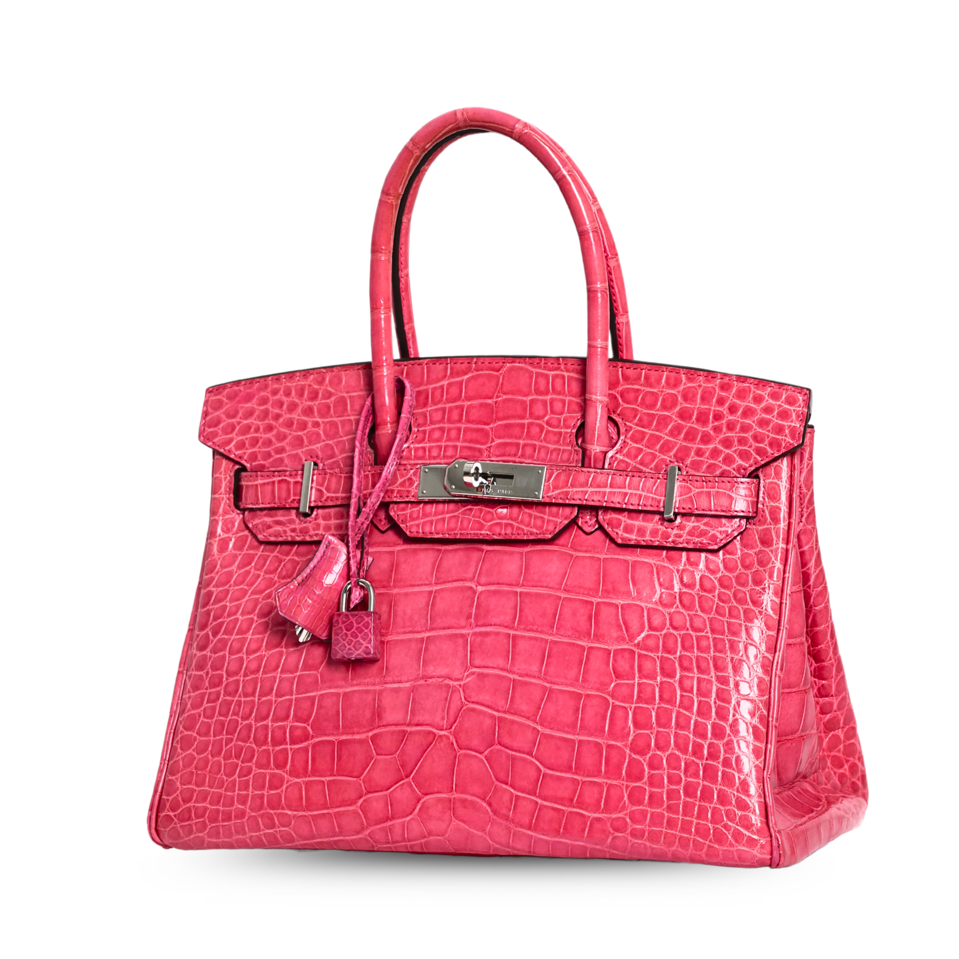 Hermes - Pink Crocodile Birkin 30 Palladium Handbag (Pre-Owned)