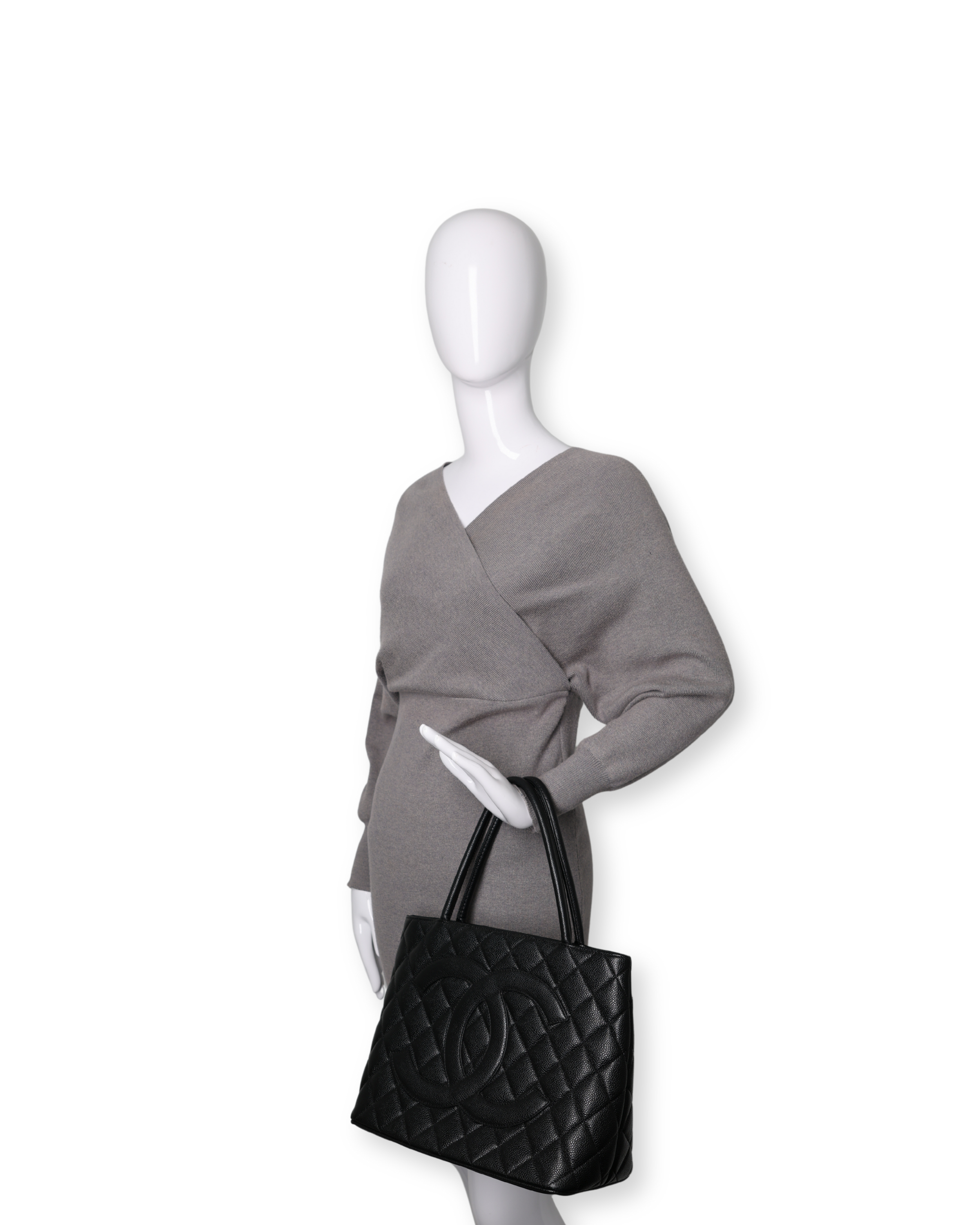 Chanel - Caviar Quilted Medallion Tote Black (Pre-Owned)