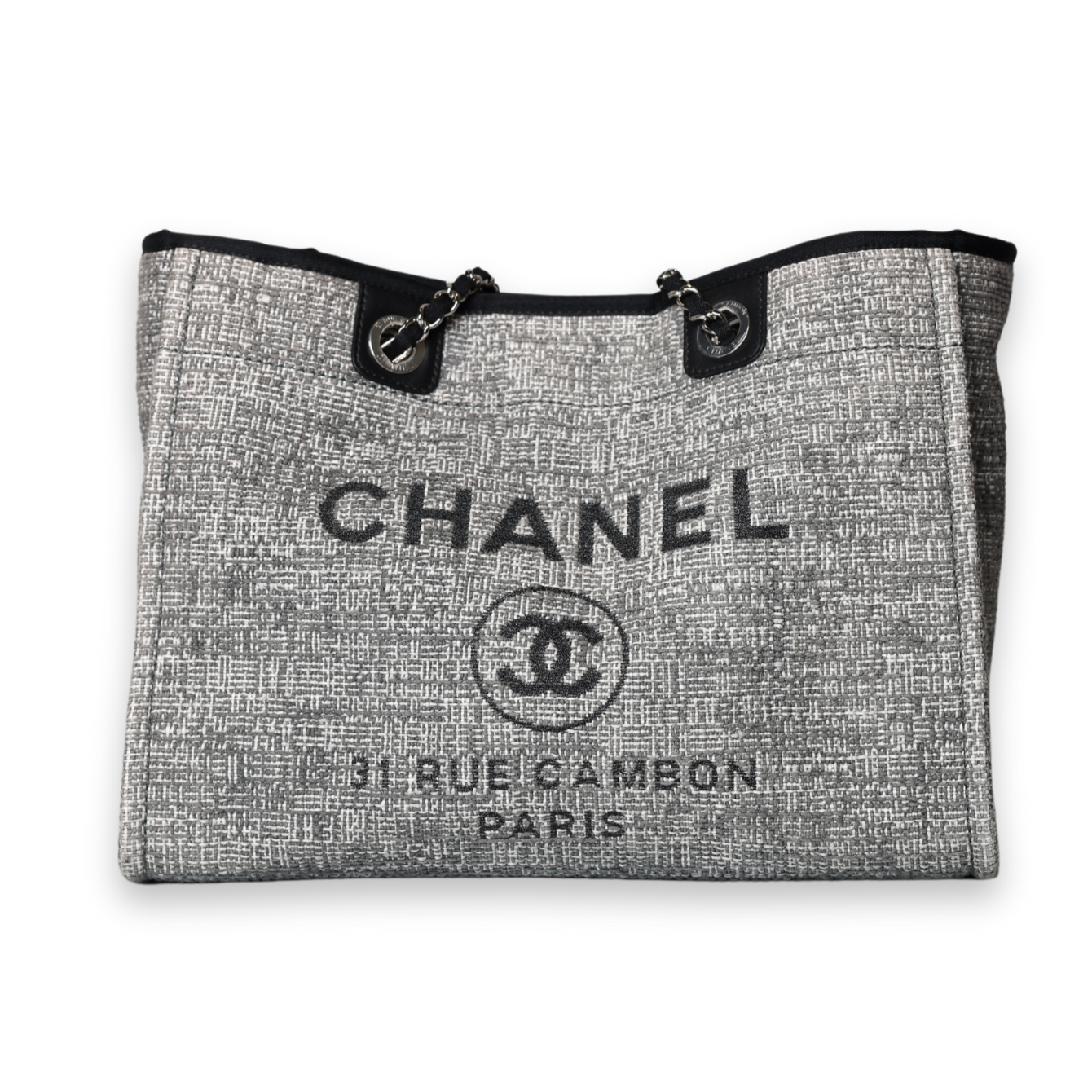 Chanel - Deauville Shopper Tote Grey (Pre-Owned)