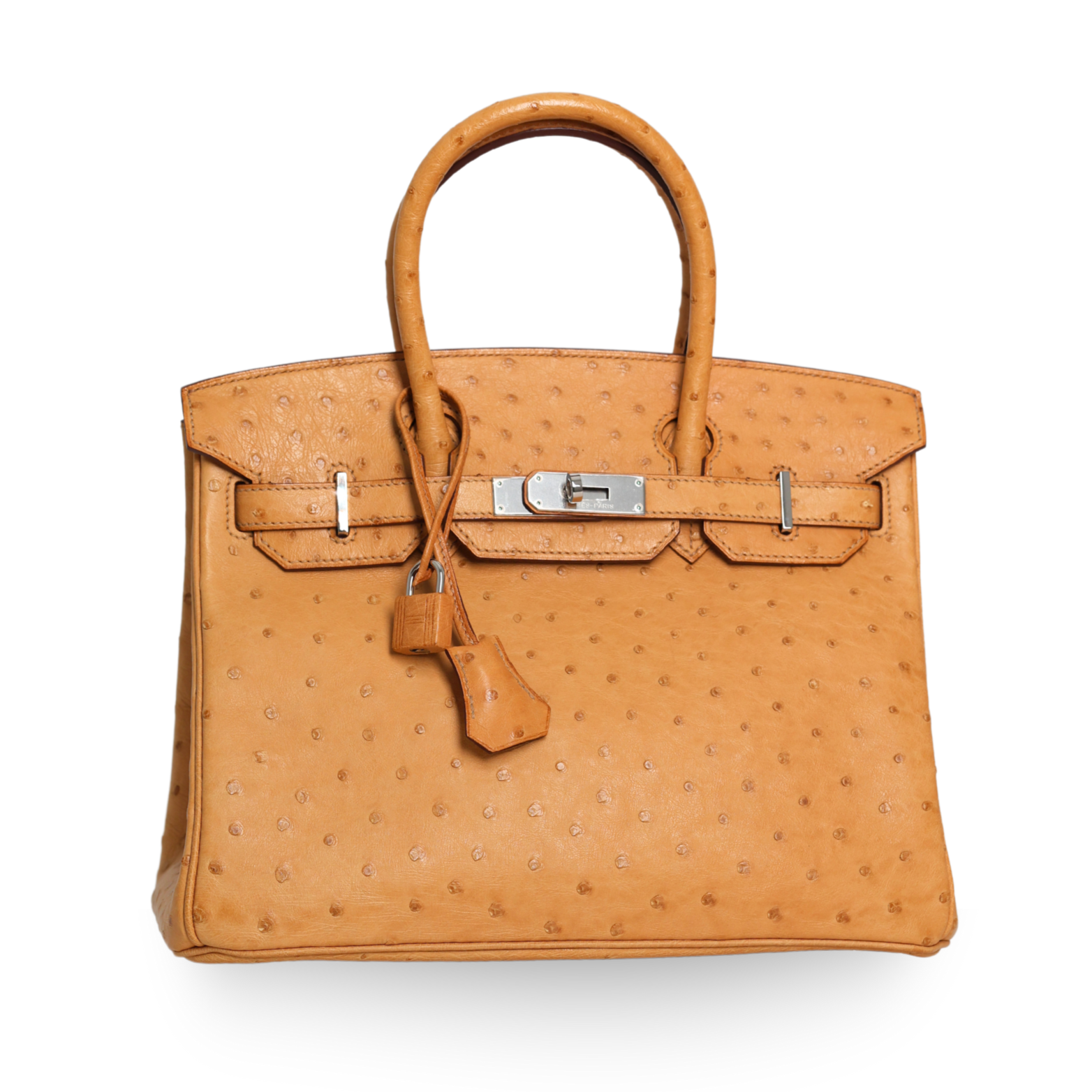 Hermes - Ostrich Biscuit Birkin 30cm Handbag Palladium Hardware (Pre-Owned)