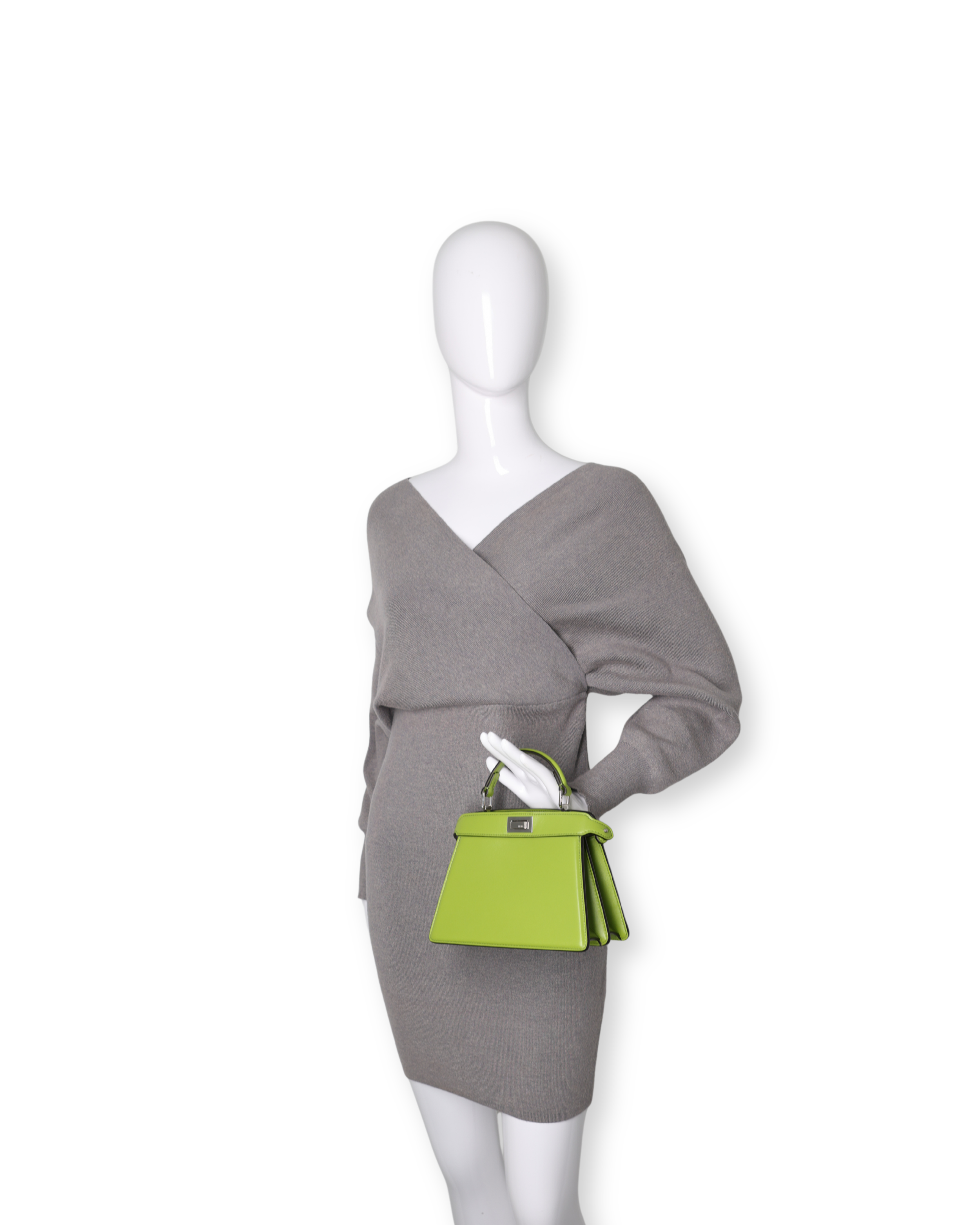 Fendi - Shiny Nappa Petite Peekaboo I SEE U Satchel Wasabi (Pre-Owned)
