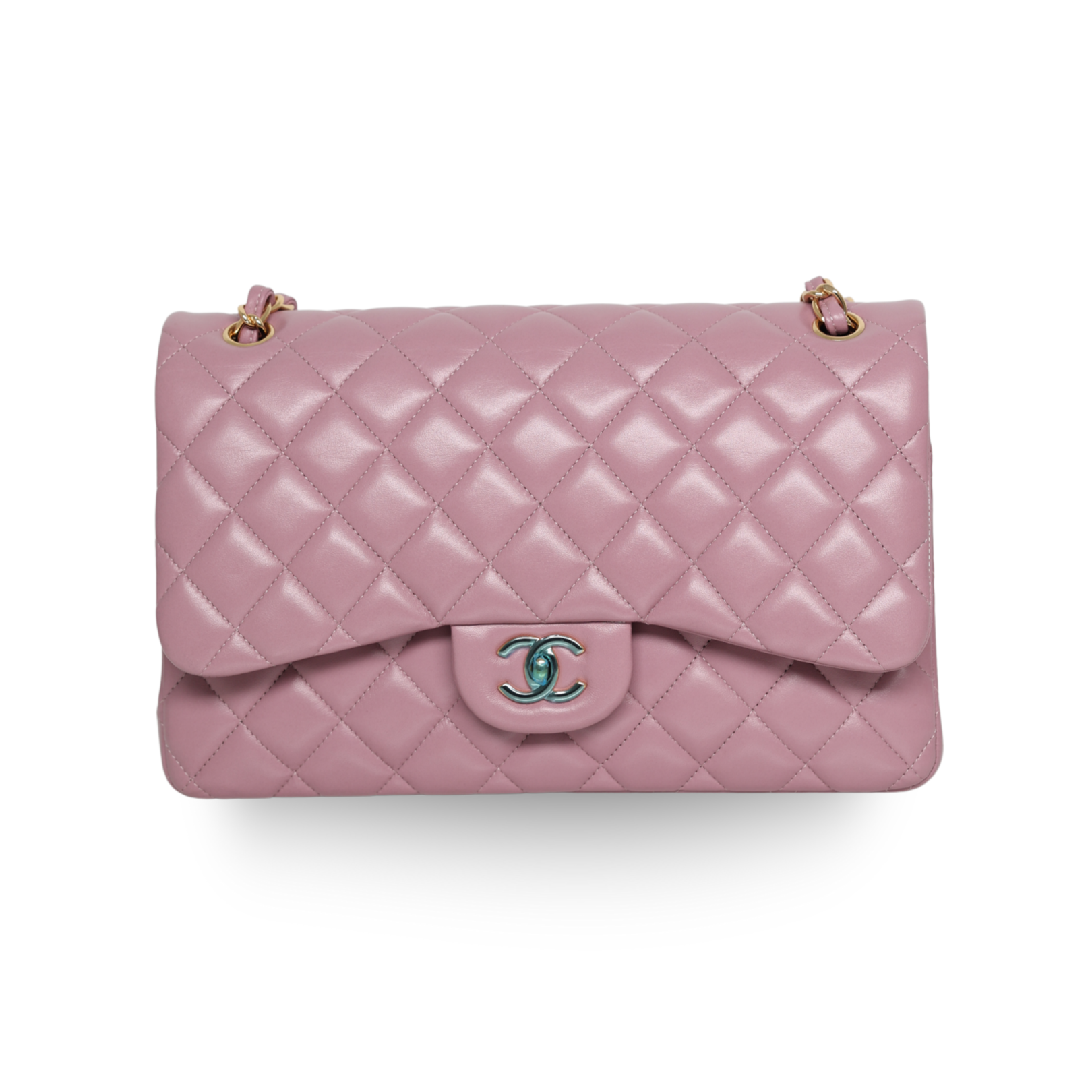Chanel - Jumbo Classic Flap Bag Dark Pink Quilted Lambskin (Brand New)