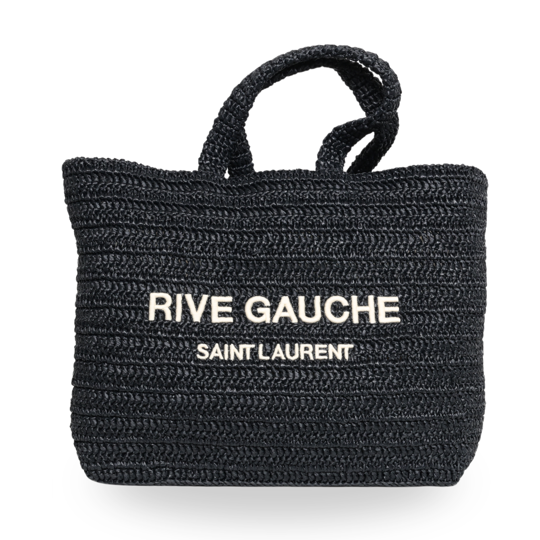 Saint Laurent - Raffia Rive Gauche Tote Black (Pre-Owned)