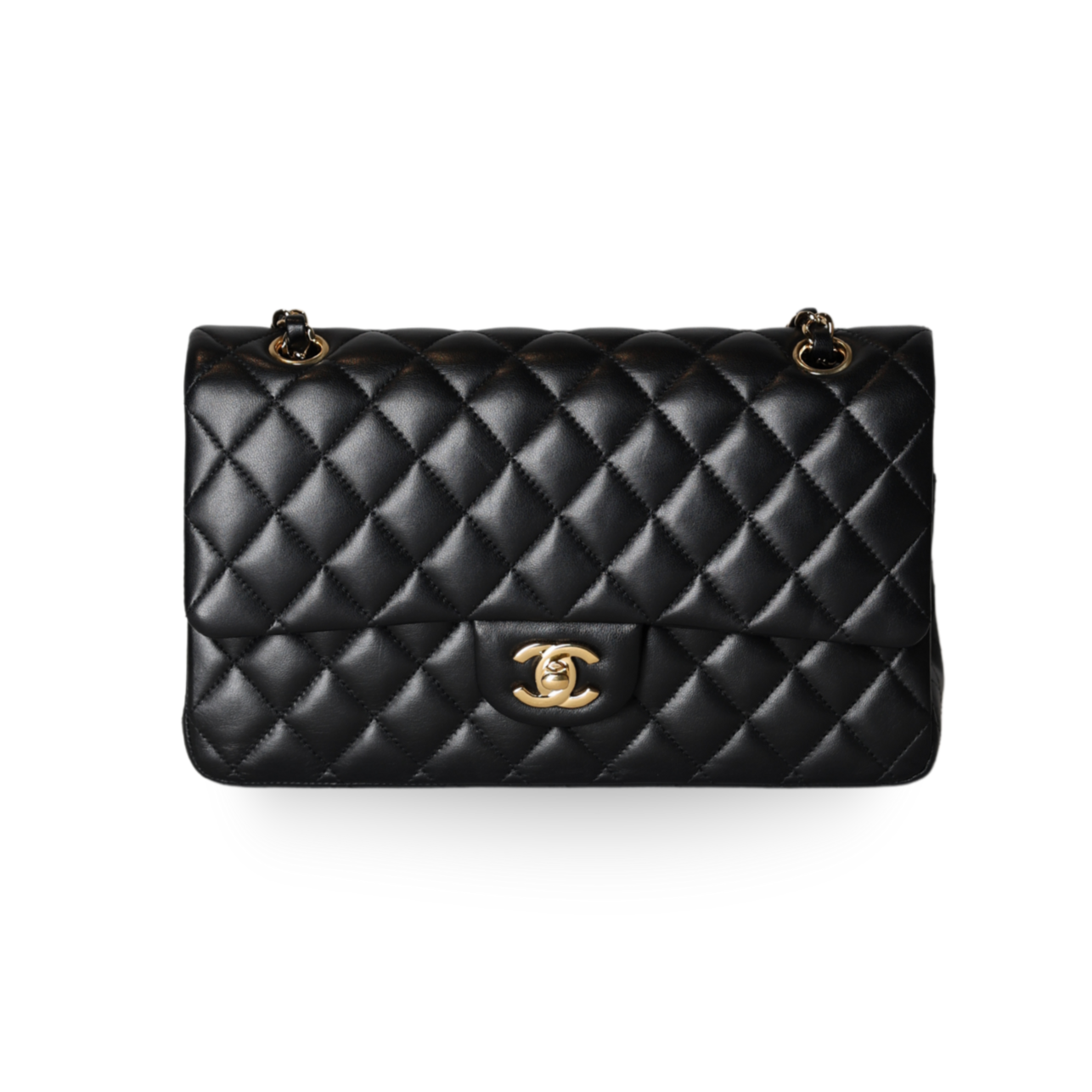 Chanel - Classic 11.12 Lambskin Black/Gold (Pre-Owned)