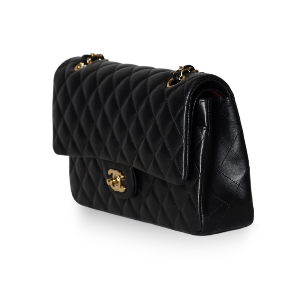 Chanel - Classic 11.12 Lambskin Black/Gold (Pre-Owned)