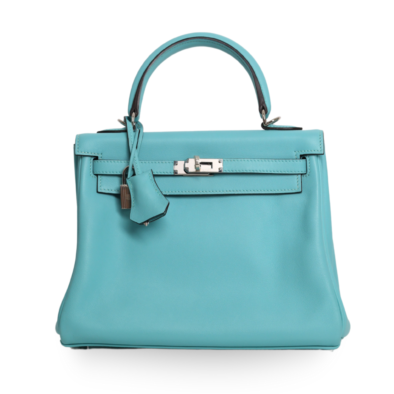 Hermes - Kelly II Retourne 25cm Bleu Jean Palladium Hardware (Pre-Owned)