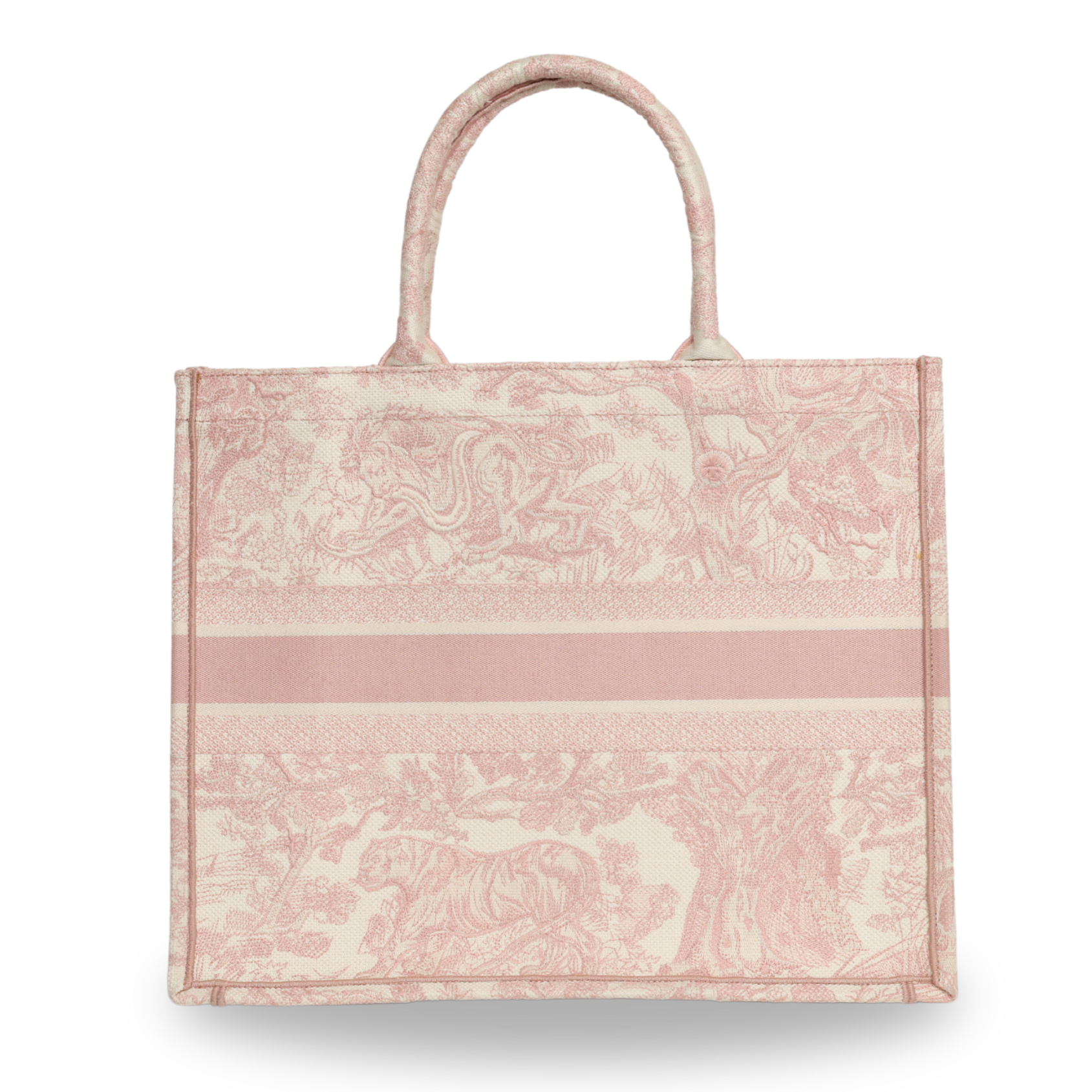 Dior - Canvas Large Dioriviera Toile De Jouy Book Tote Rose (Pre-Owned)