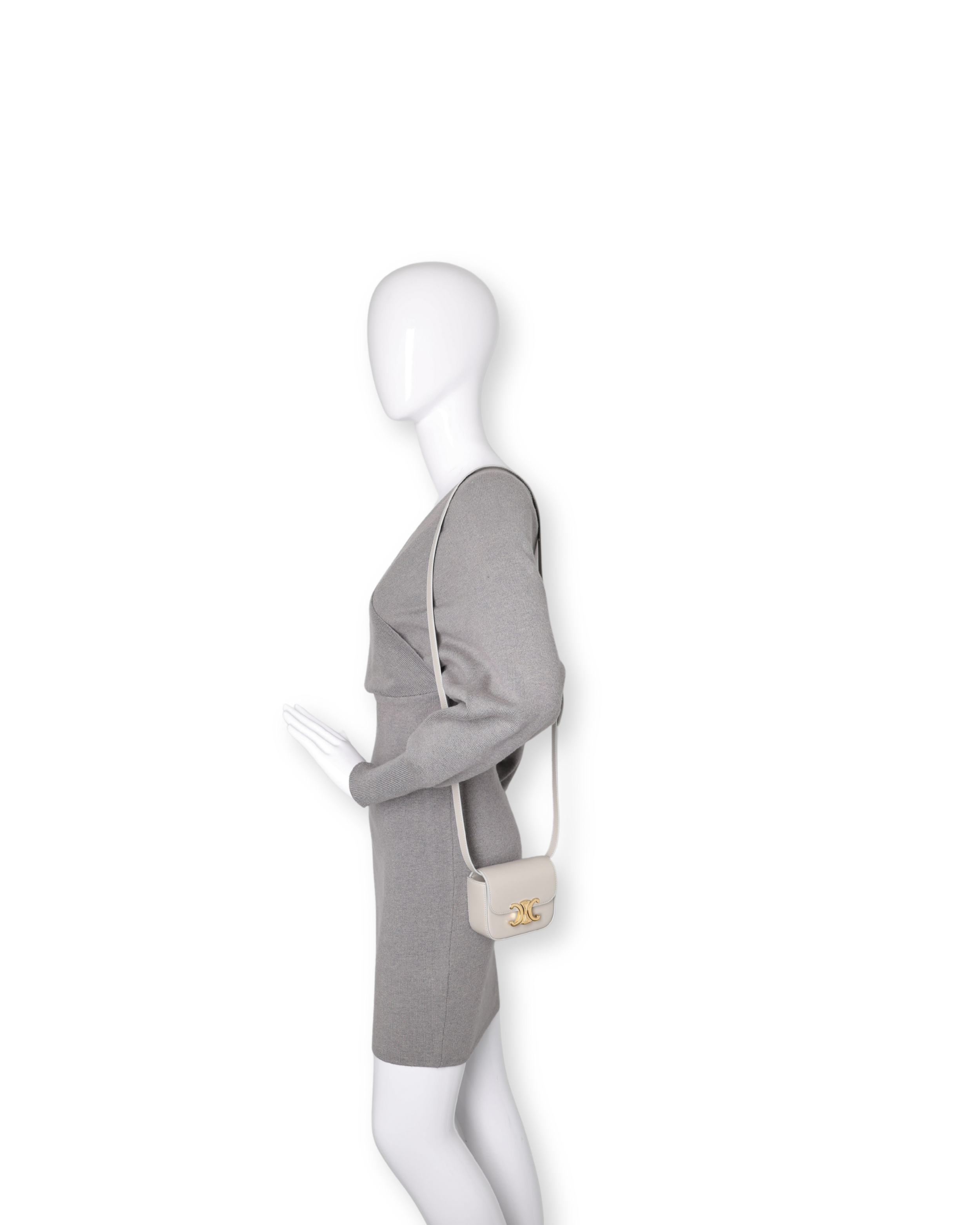 Celine - Calfskin Mini Triomphe Chalk (Pre-Owned)