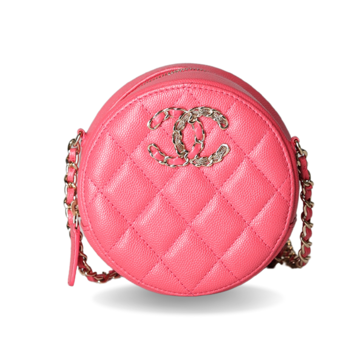 Chanel - Mini Coin Purse Coral Pink Quilted Caviar Leather (Pre-Owned)