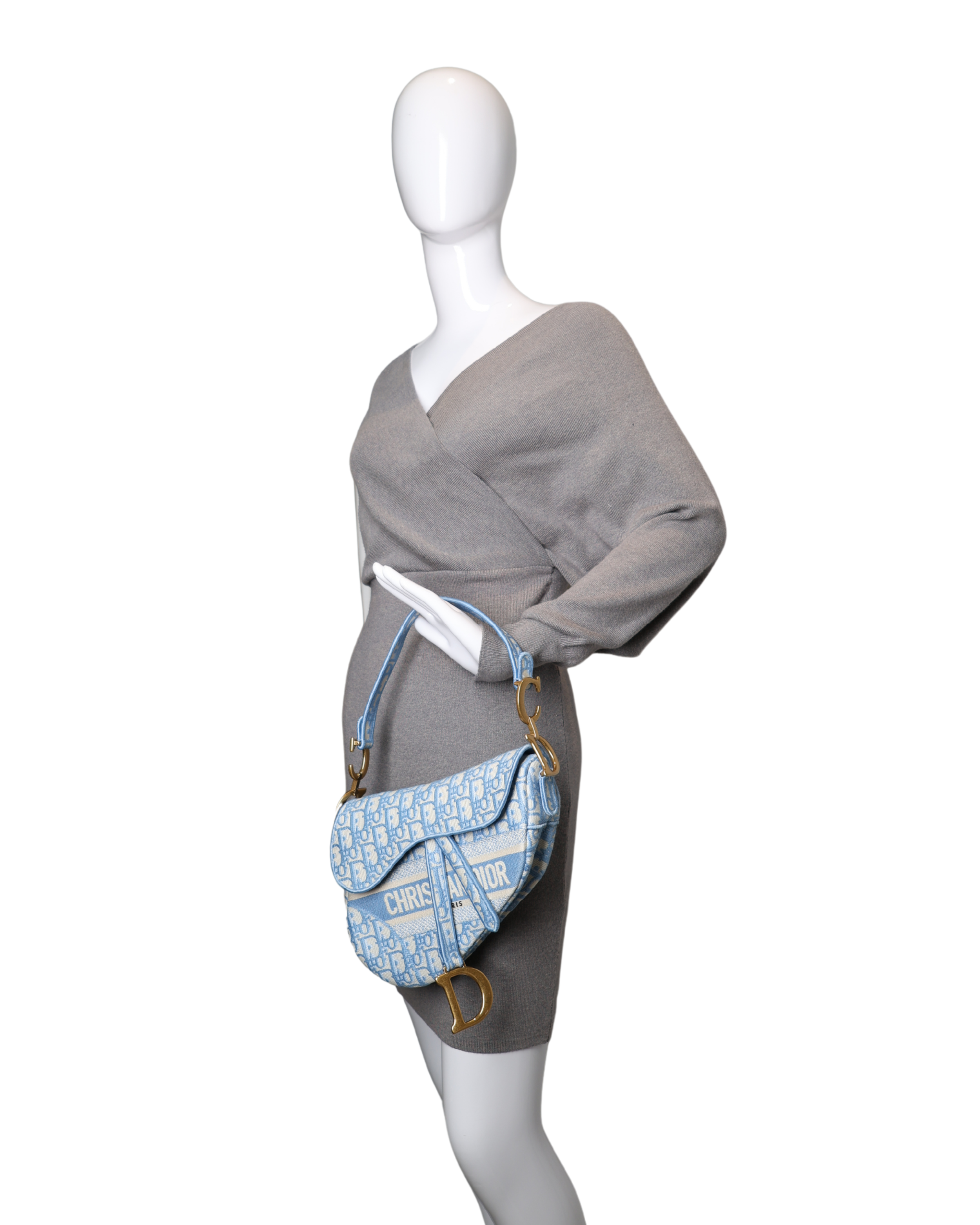 Dior - Saddle Bag Blue Oblique Jacquard (Pre-Owned)