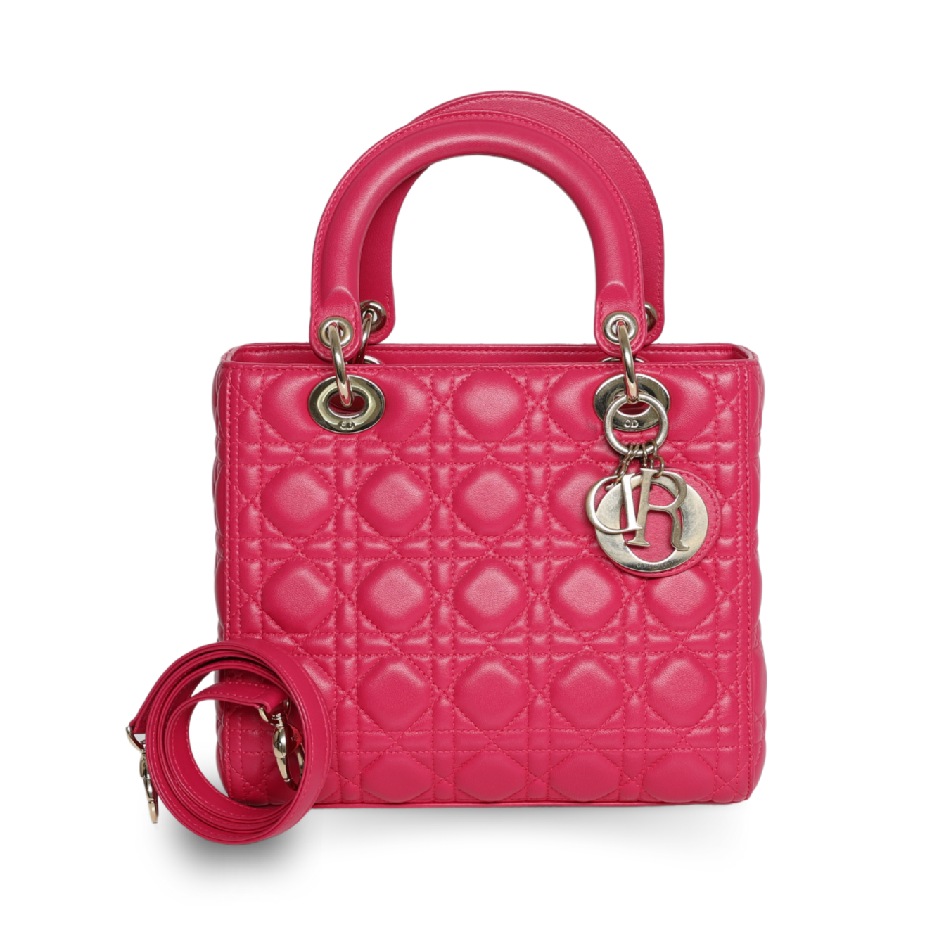 Dior - Lambskin Cannage Medium Lady Dior Pink (Pre-Owned)