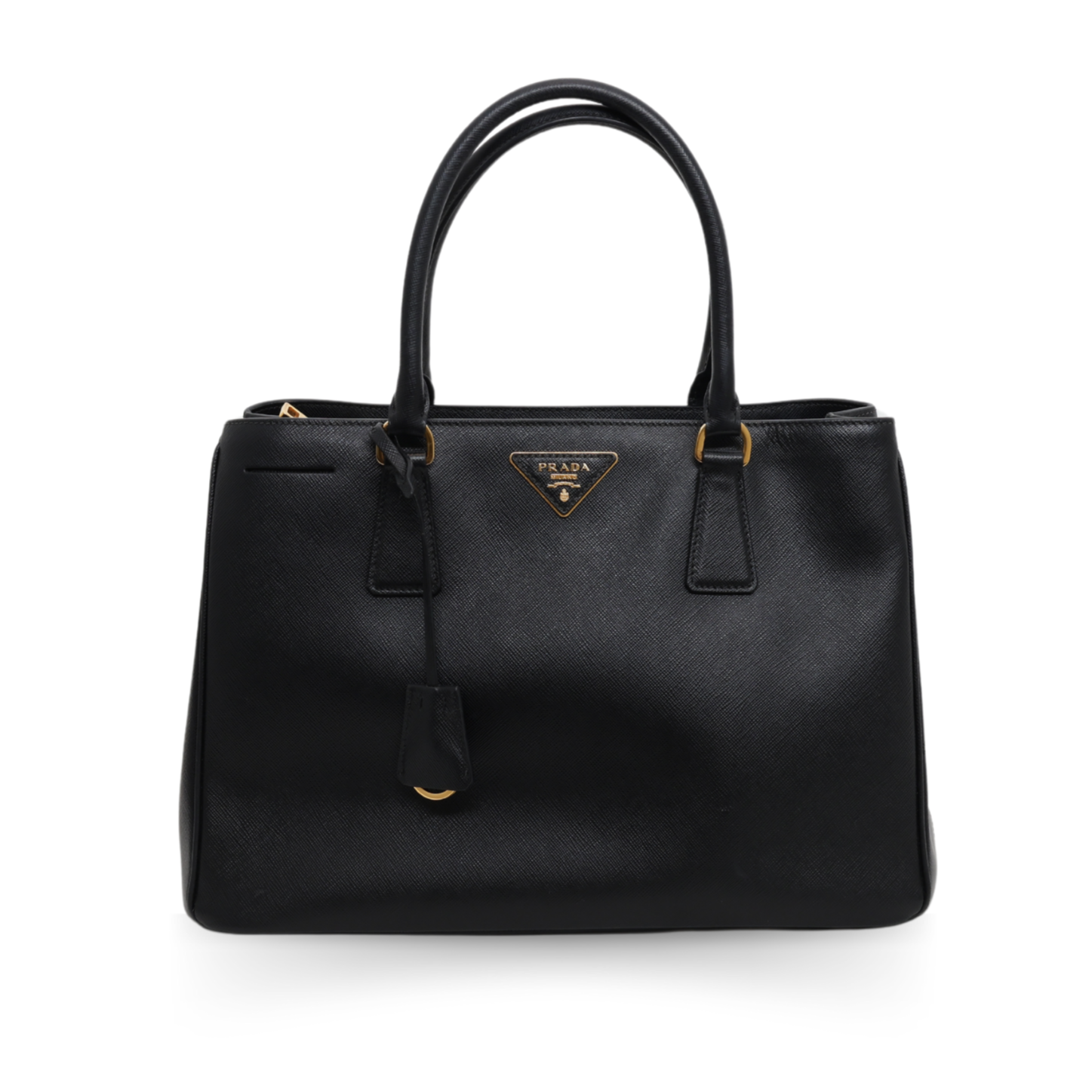 Prada - Saffiano Lux Double-Zip Tote Black (Pre-Owned)